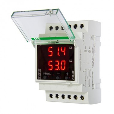 Обзор Регулятор температуры CRT-02 100-264В AC/DC, от -50 до +150 гр., 16А, гистерезис 0,5-25°С, 2NO/NC