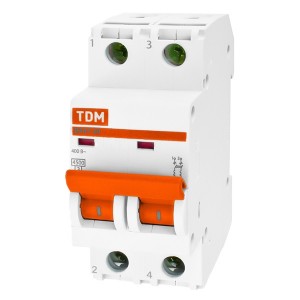 Автоматический выключатель ВА47-29 2Р 2А 4,5кА характеристика C TDM (автомат)