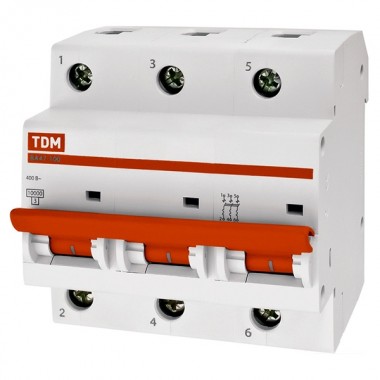Обзор Автоматический выключатель ВА47-100 3Р 25А 10кА характеристика С TDM (автомат)