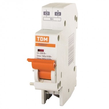 Купить Расцепитель минимального и максимального напряжения РММ47 230В на DIN-рейку TDM