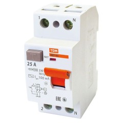Устройство защитного отключения ВД1-63 2Р 25А 100мА тип АС TDM