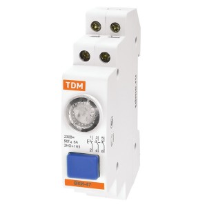 Выключатель кнопочный с индикацией ВКИ-47 синий (LED) 2НО;1НЗ AC/DC TDM