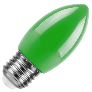 Купить Лампа светодиодная свеча Feron LB-376 1W 230V E27 зеленый для белт лайта
