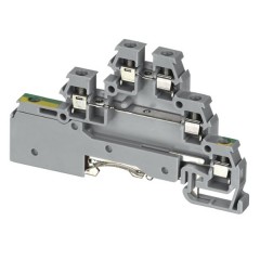 Клеммник TE-Entrel D2,5/6.DPA1 двухуровневый + заземляющий контакт 2.5мм.кв. серый