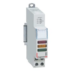 Индикатор модульный Legrand с двумя лампами 3xLED красный/желтый/зеленый рассеиватели 110/400В~ 1м