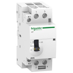 Модульный контактор с ручным управлением iCT Acti 9 Schneider Electric 63A 2п 2НО 220/240В АС 2м