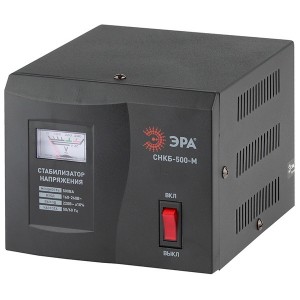 Купить Стабилизатор напряжения СНКБ-500-М 160-260В, 500ВА, 2 розетки, метрический дисплей ЭРА