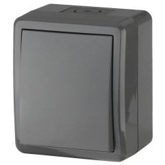 Выключатель IP54 10АХ-250В открытой установки Эра Эксперт, серый 11-1401-03