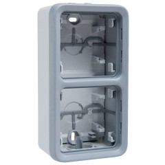Коробка вертикальная 2 поста накладного монтажа Legrand Plexo IP55, серый