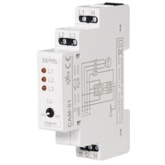 Трехфазное реле контроля падения напряжения и перекоса фаз Zamel 10А Umin170-200В