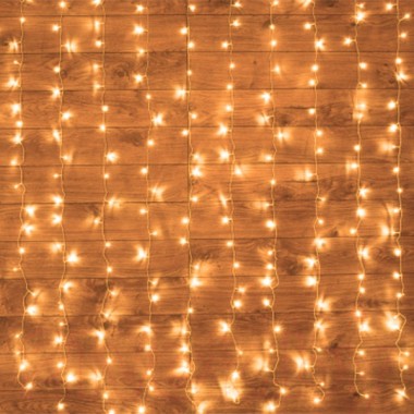Отзывы Гирлянда Светодиодный Дождь/Занавес 2x3м свечение с динамикой прозрачный провод, цвет Теплый Белый