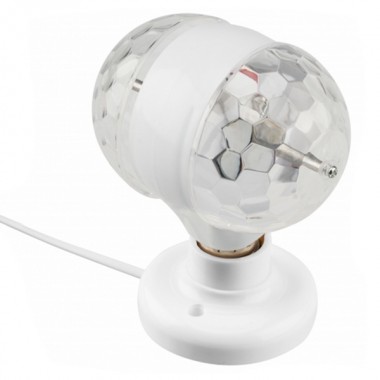 Обзор Диско-лампа светодиодная двойная Е27, подставка с цоколем Е27 в комплекте, 230 В