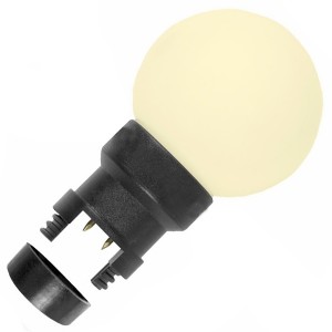 Лампа шар 6 LED для белт-лайта Теплый белый D45мм белая матовая колба