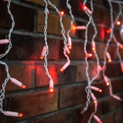 Гирлянда "Айсикл" 4,8х0,6 м, с эффектом мерцания, белый ПВХ, 176LED, цвет: Красный, 220В