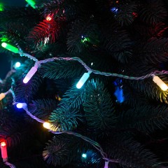 Гирлянда Нить 10м, 100 LED, цвет: RGB. свечение с динамикой  (при использовании контроллера), 230 В