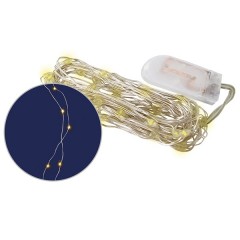 Гирлянда светодиодная "Роса20" 20LED, 2м, 3000К, 2хCR2032 , TDM