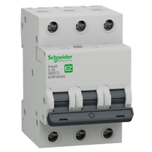 Обзор Автоматический выключатель Schneider Electric EASY 9 3П 25А С 6кА 400В (автомат)