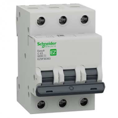 Купить Автоматический выключатель Schneider Electric EASY 9 3П 63А С 6кА 400В (автомат)