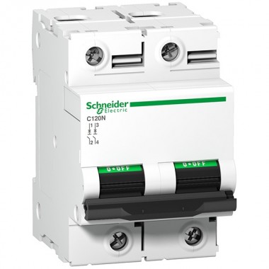 Обзор Автоматический выключатель Schneider Electric Acti 9 C120N 2П 100A C 10кА 3 модуля (автомат)