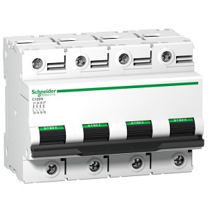 Автоматический выключатель Schneider Electric Acti 9 C120N 4П 80A C 10кА 6 модуля (автомат)