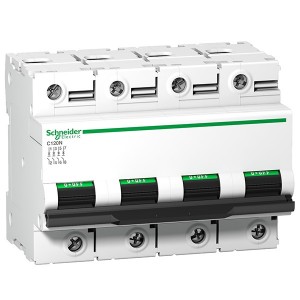 Автоматический выключатель Schneider Electric Acti 9 C120N 4П 125A C 10кА 6 модуля (автомат)
