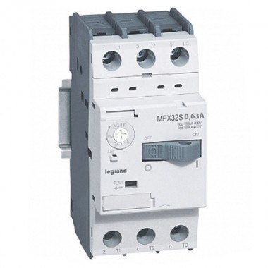Отзывы Автоматический выключатель для защиты электродвигателей Legrand MPXз T32S 0,63A 100kA (автомат)