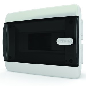 Купить Щит встраиваемый Tekfor 8 (1x8) модулей IP41 прозрачная черная дверца CVK 40-08-1