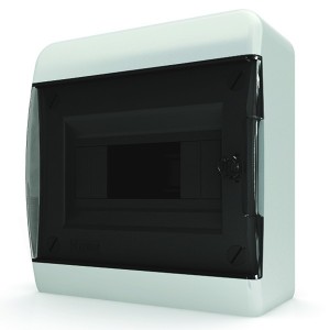 Купить Щит навесной Tekfor 8 (1x8) модулей IP41 прозрачная черная дверца BNK 40-08-1