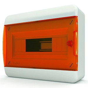 Купить Щит навесной Tekfor 12 (1x12) модулей IP41 прозрачная оранжевая дверца BNO 40-12-1