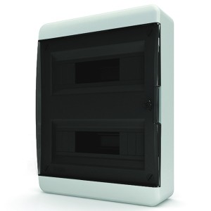 Обзор Щит навесной Tekfor 24 (2x12) модуля IP41 прозрачная черная дверца BNK 40-24-1