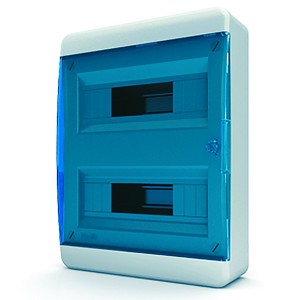 Обзор Щит навесной Tekfor 24 (2x12) модуля IP41 прозрачная синяя дверца BNS 40-24-1