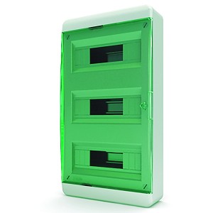 Щит навесной Tekfor 36 (3x12) модулей IP41, прозрачная зеленая дверца BNZ 40-36-1