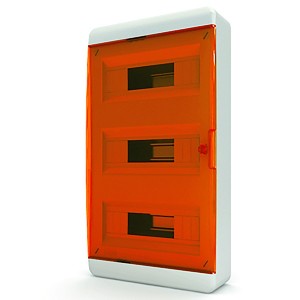 Купить Щит навесной Tekfor 36 (3x12) модулей IP41 прозрачная оранжевая дверца BNO 40-36-1