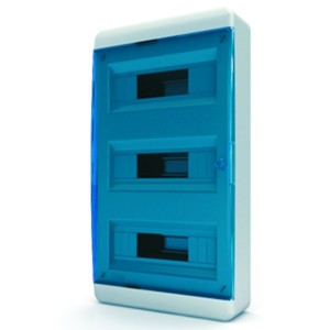 Купить Щит навесной Tekfor 36 (3x12) модулей IP41 прозрачная синяя дверца BNS 40-36-1