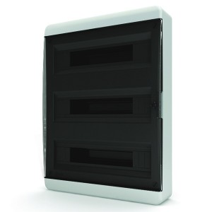 Купить Щит навесной Tekfor 54 (3x18) модуля IP41 прозрачная черная дверца BNK 40-54-1
