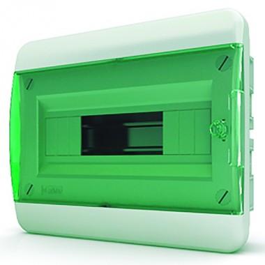 Купить Щит встраиваемый Tekfor 12 (1x12) модулей IP41 прозрачная зеленая дверца BVZ 40-12-1