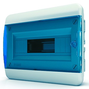 Щит встраиваемый Tekfor 12 (1x12) модулей IP41 прозрачная синяя дверца BVS 40-12-1