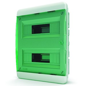 Щит встраиваемый Tekfor 24 (2x12) модуля IP41 прозрачная зеленая дверца BVZ 40-24-1