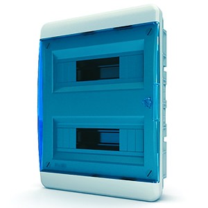 Обзор Щит встраиваемый Tekfor 24 (2x12) модуля IP41 прозрачная синяя дверца BVS 40-24-1