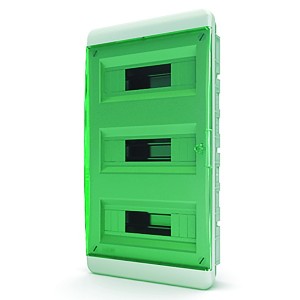 Купить Щит встраиваемый Tekfor 36 (3x12) модулей IP41 прозрачная зеленая дверца BVZ 40-36-1