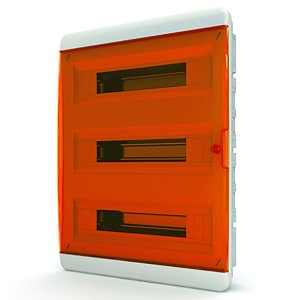 Отзывы Щит встраиваемый Tekfor 54 (3x18) модуля IP41 прозрачная оранжевая дверца BVO 40-54-1