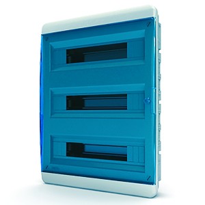 Щит встраиваемый Tekfor 54 (3x18) модуля IP41 прозрачная синяя дверца BVS 40-54-1