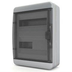 Щит навесной Tekfor 24 модуля (2х12) IP65 прозрачная черная дверца BNK 65-24-1