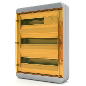 Щит навесной Tekfor 54 модуля (3х18) IP65 прозрачная оранжевая дверца BNO 65-54-1