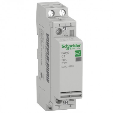 Отзывы Модульный контактор Easy9 СТ Schneider Electric 20A 2 полюса 2НО  220/230В АС 50ГЦ 1 модуль