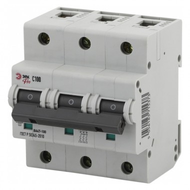 Купить Автоматический выключатель ВА47-100 3Р 100А 10кА характеристика C ЭРА Pro (NO-901-31) (автомат)