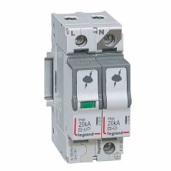 Разрядник Legrand 1P+N тип Т2 Imax 20 кА 255-320В 2 модуля