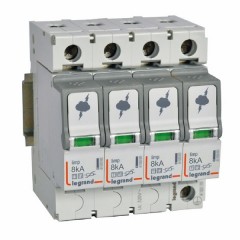Разрядник Legrand 4-полюсный тип Т1+Т2 Imax 8 кА 320В 4 модуля