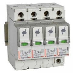 Разрядник Legrand 4-полюсный тип Т1+Т2 Imax 12 кА 320В 4 модуля