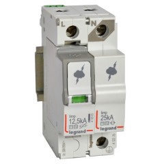 Разрядник Legrand 1P+N тип Т1+Т2 Imax 12,5 кА 255-320В 2 модуля с сигнальным контактом